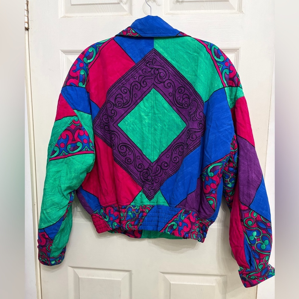 Versace Vintage jacket made in Italy. Authentic 90s jacket silk blend fabric - Picture 2 of 14